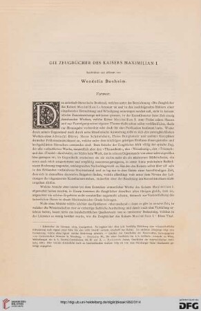 Die Zeugbücher des Kaisers Maximilian I. [1]