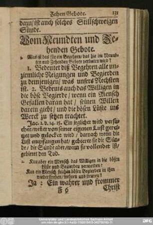 Vom Neundten und Zehenden Gebot.