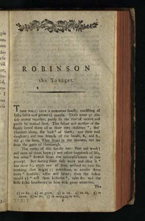 Robinson the Younger: There was 1) once ...