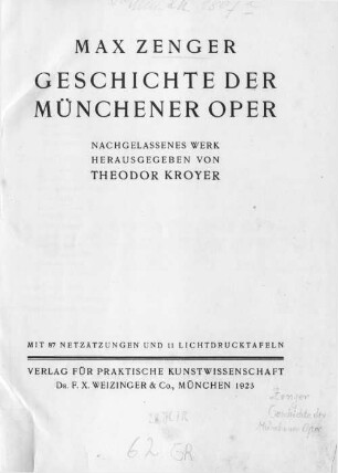 Geschichte der Münchener Oper