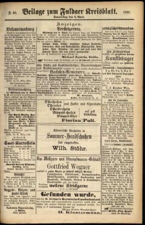 Zweite Ausgabe vom Donnerstag, den 02. April 1896.