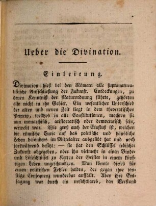 M. T. Cicero's Bücher über die Divination und das Schicksal. 1
