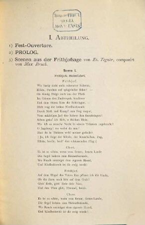 Fest-Concert zur Feier des 20jährigen Stiftungsfestes : Mittwoch d. 22. Juni 1881, Centralsäle