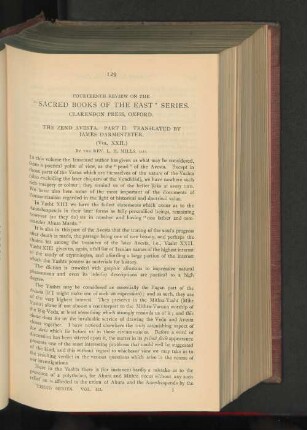 Fourteenth Review on the "Sacred Books of the East" Series.