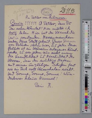 Brief an Detlev von Liliencron