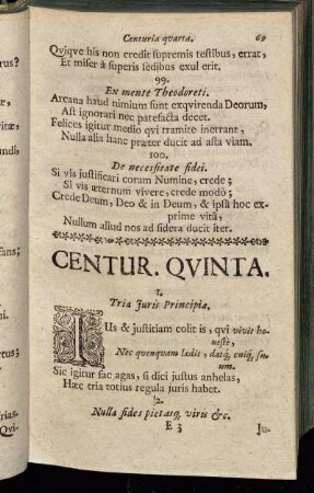Centuria Quinta.