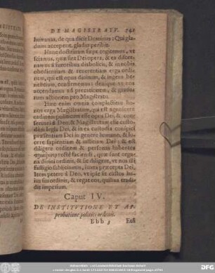 Caput IV. De Institutione Et Approbatione politici ordinis.