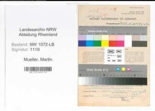 Entnazifizierung Martin Mueller , geb. 11.02.1898 (Angestellter)