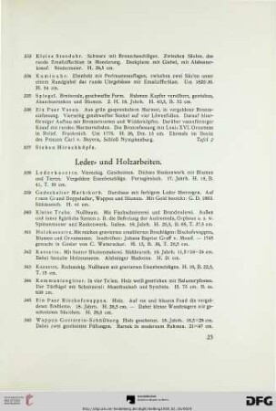 Leder- und Holzarbeiten (Nr. 338-353)