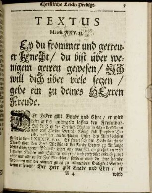 Textus Matth. XXV. 21.