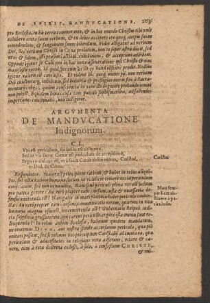 Argumenta De Manducatione Indignorum.