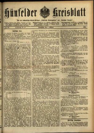 Ausgabe vom Samstag, den 04. Oktober 1913.