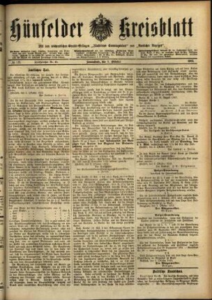 Ausgabe vom Samstag, den 04. Oktober 1913.