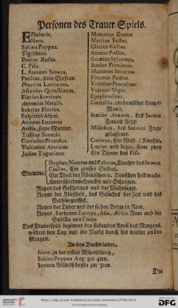 Personen des Trauer-Spiels