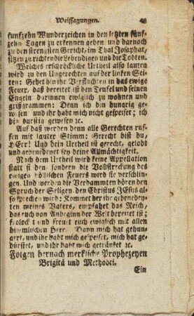 Folgen hernach merkliche Prophezeyen Brigitae und Methodti.
