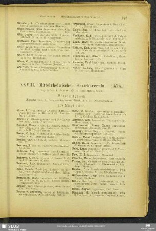 XXVIII. Mittelrheinischer Bezirksverein.