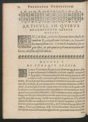 Articuli, In Quibus Recensentur Abusus Mutati.