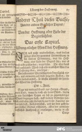 Das erste Capitel. Ubung etlicher Werck der Hoffnung.