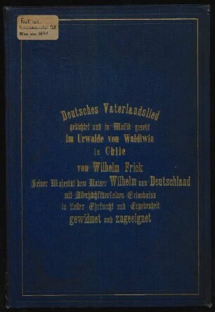 Deutsches Vaterlandslied; Coro, orch; B-Dur