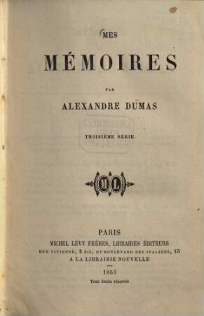 Mes mémoires, 3