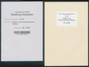 Erbstands- und Inventariengelder des Amtes Hausberge