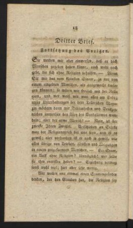 Dritter Brief. Fortsetzung des Vorigen.