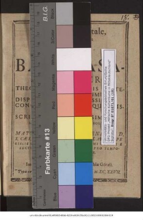 Debitum Parentale, Quod manibus beatis Doctoris Balthasaris Meisneri, Theologi Professoris Witebergae Solertissimi, Disputatoris Acutissimi, Concionatoris Eloquentissimi, Scriptoris Eruditissimi, Lugens Magis