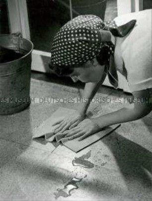 Hausfrau bei der Arbeit