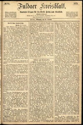 Ausgabe vom Mittwoch, den 22. Oktober 1873.
