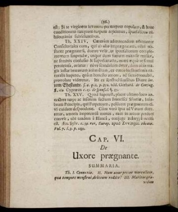 Cap. VI. De Uxore prægnante.