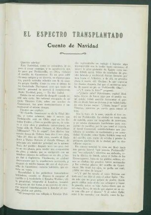 El espectro transplantado : Cuento de Navidad