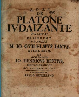 De Platone iudaizante