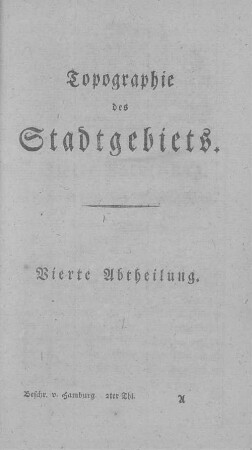 Topographie des Stadtgebiets. Vierte Abtheilung.