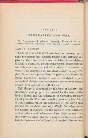 Chapter V. Federalism And War
