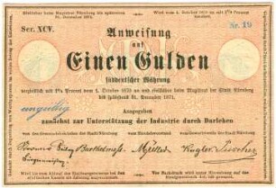 Geldschein / Notgeld, Gulden, 1870?