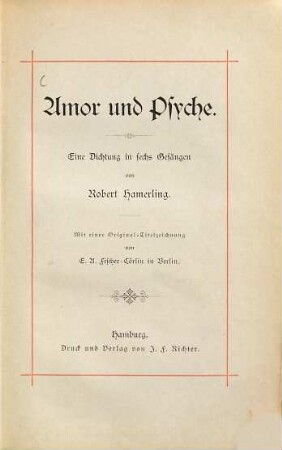 Amor und Psyche : eine Dichtung in sechs Gesängen
