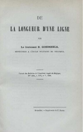 DE LA LONGUEDR D'UNE LIGNE.