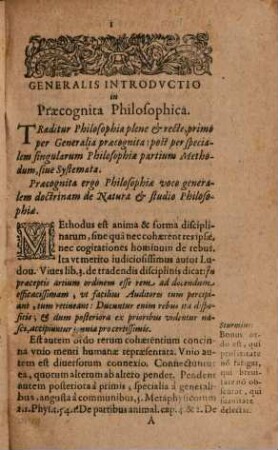 Praecognitorum Philosophicorvm Libri duo : naturam philosophiae explicantes, et rationem eius tum docendae, tum discendae monstrantes
