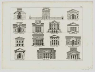 Darstellung der Zollbarrieren in Paris, Lithographie, um 1790 : [Paris : Zollbarrieren. - S.l., s.a.. - 1 Bl. mit 14 Abb. : Lithogr., 24 x 18 cm] Oben rechts: 269