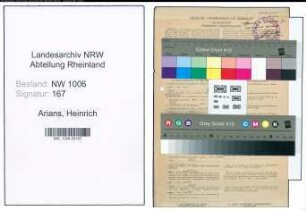 Entnazifizierung Heinrich Arians , geb. 14.06.1880 (Landwirt)