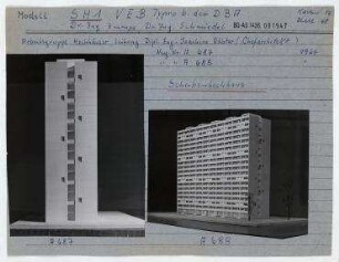 Modell: Hochhausprojekt SH 1 (Entwurf VEB Typenprojektierung bei der Deutschen Bauakademie). unbekannt