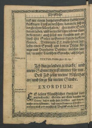 Textus. Psalm. 38. v. 18. 19.