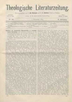 553-559 [Rezension] Zöckler, Otto (Hrsg.), Handbuch der theologischen Wissenschaften in encyklopädischer Darstellung mit besonderer Rücksicht auf die Entwicklungsgeschichte der einzelnen Disziplinen. 2. Halbbd