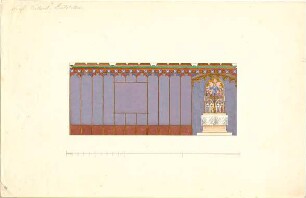 Kreuter, Franz Jakob; Leutstetten; Schloss Fürst Wallerstein - Entwurf zu einer Wanddekoration mit Altar (Ansicht)
