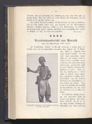 Krankenhausbericht aus Marasch über das Arbeitsjahr 1906—1907