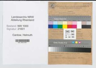 Entnazifizierung Helmuth Cantow, geb. 17.05.1901 (Polizeibeamter)