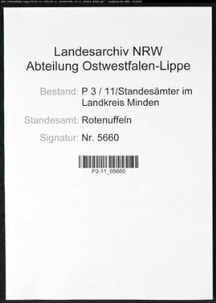 Sterberegister Standesamt Rothenuffeln