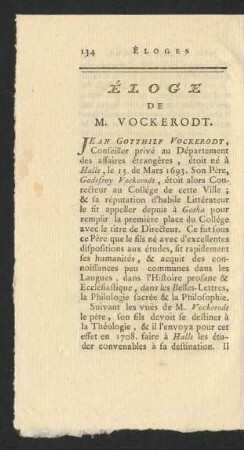 Éloge De M. Vockerodt