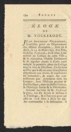 Éloge De M. Vockerodt