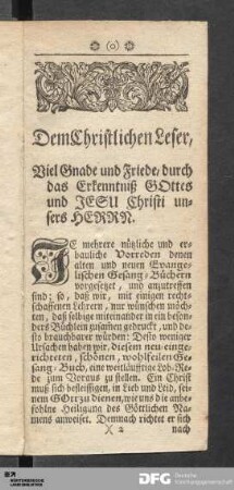 Dem Christlichen Leser